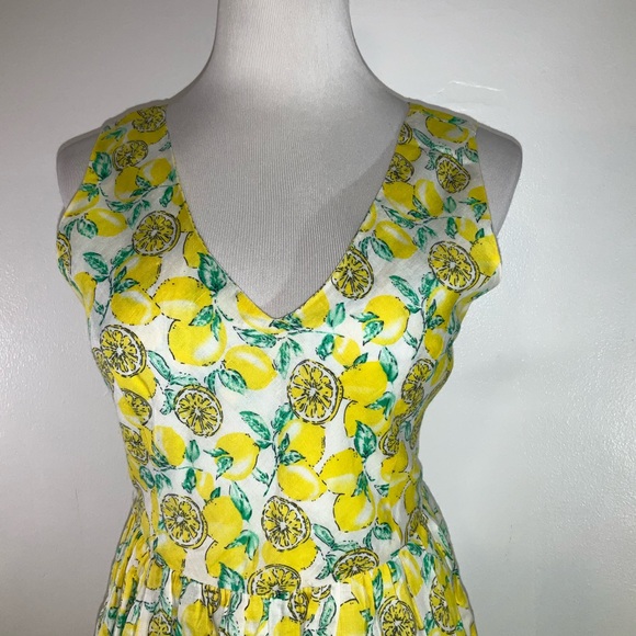 Anthropologie Lemon Print Sleeveless V-Neck Sundress - Picture 4 of 11